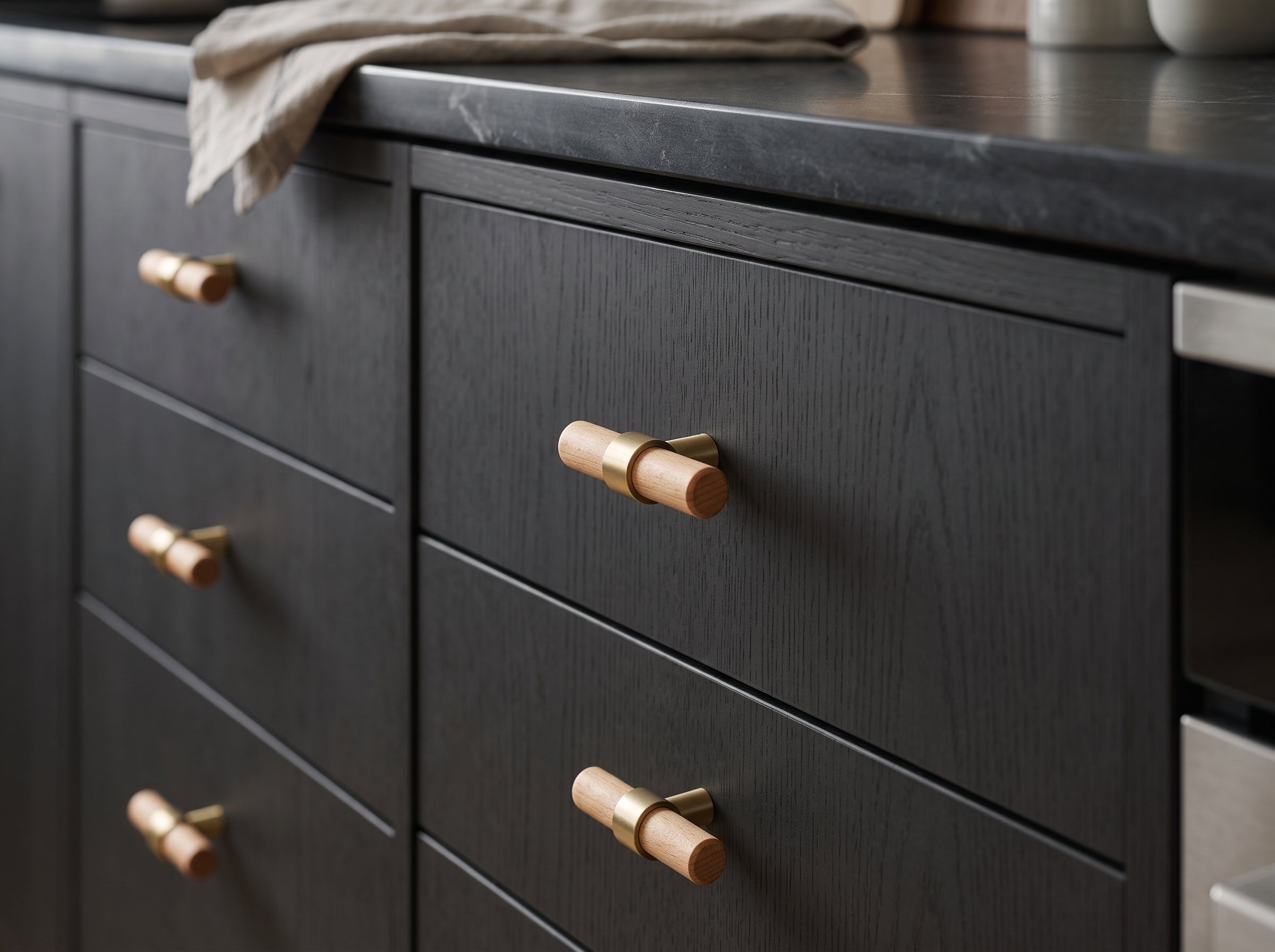 Rune Brass & Wood Cabinet T-Bar