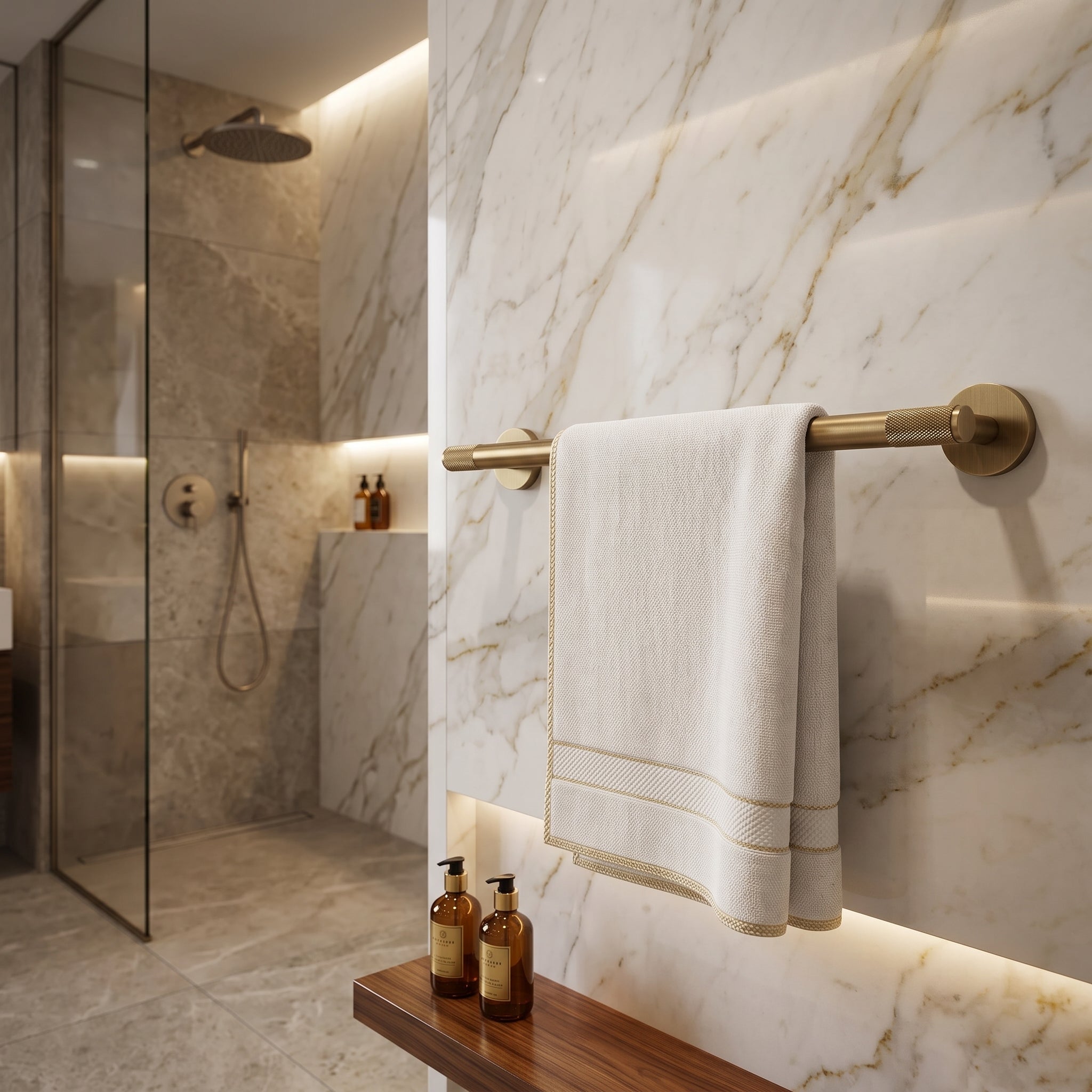Reed Brass Towel Bar