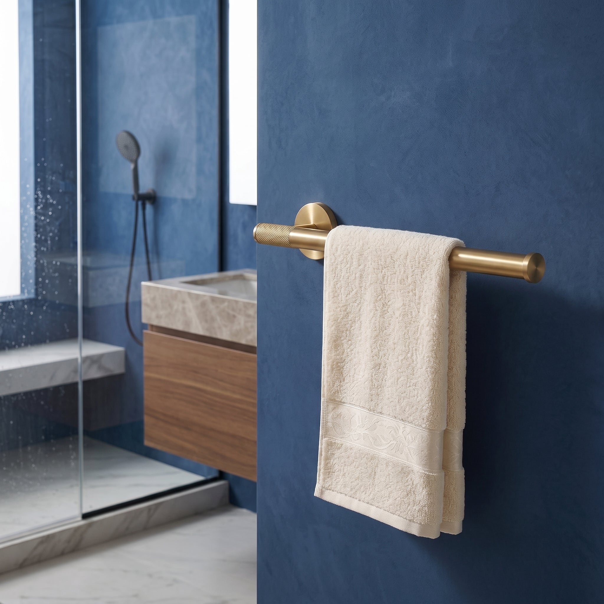 Reed Brass Towel Ring