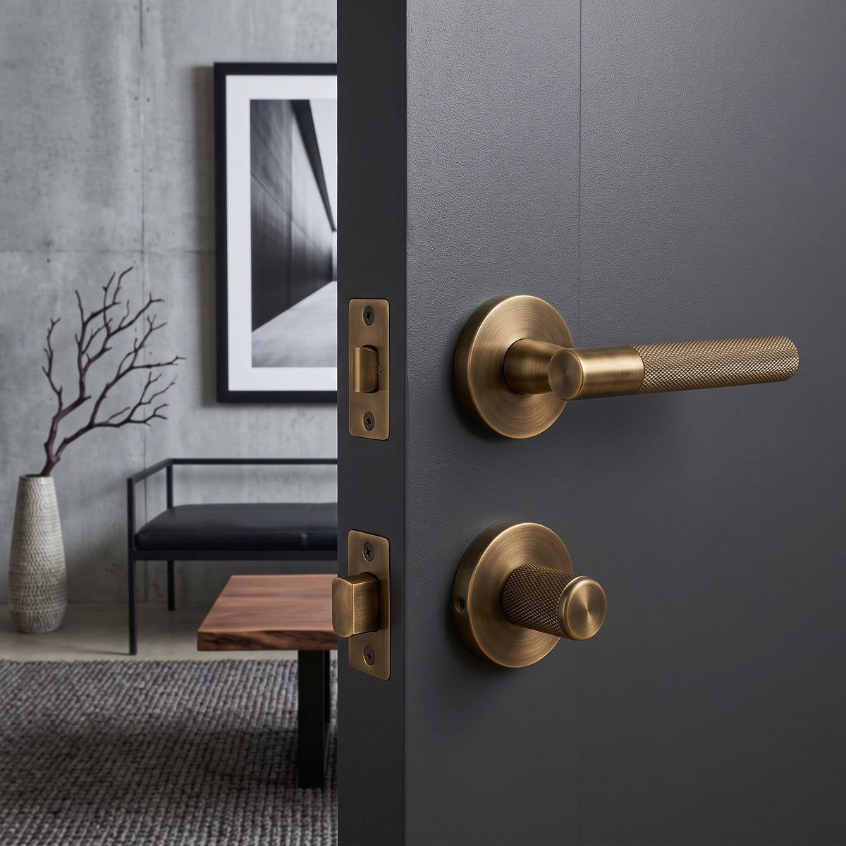 Finn Brass Door Handle