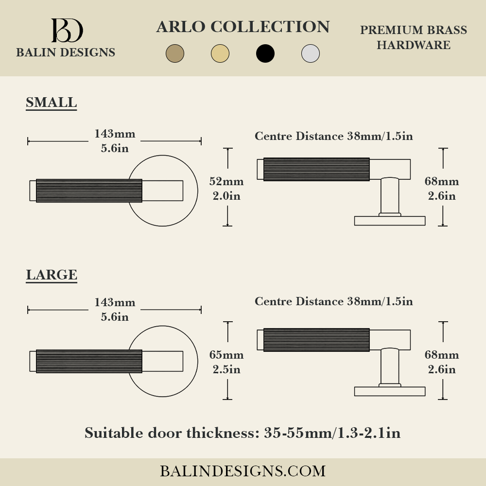 Arlo Brass Door Handle