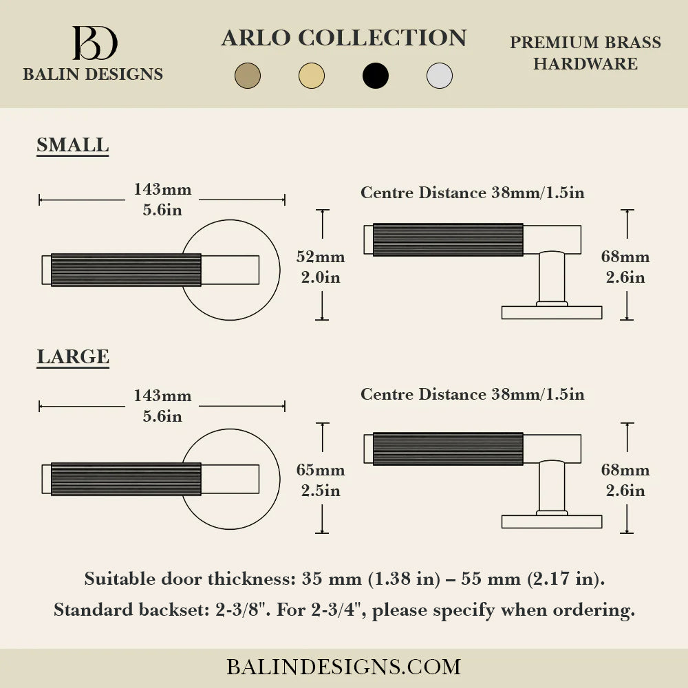 Arlo Brass Door Handle