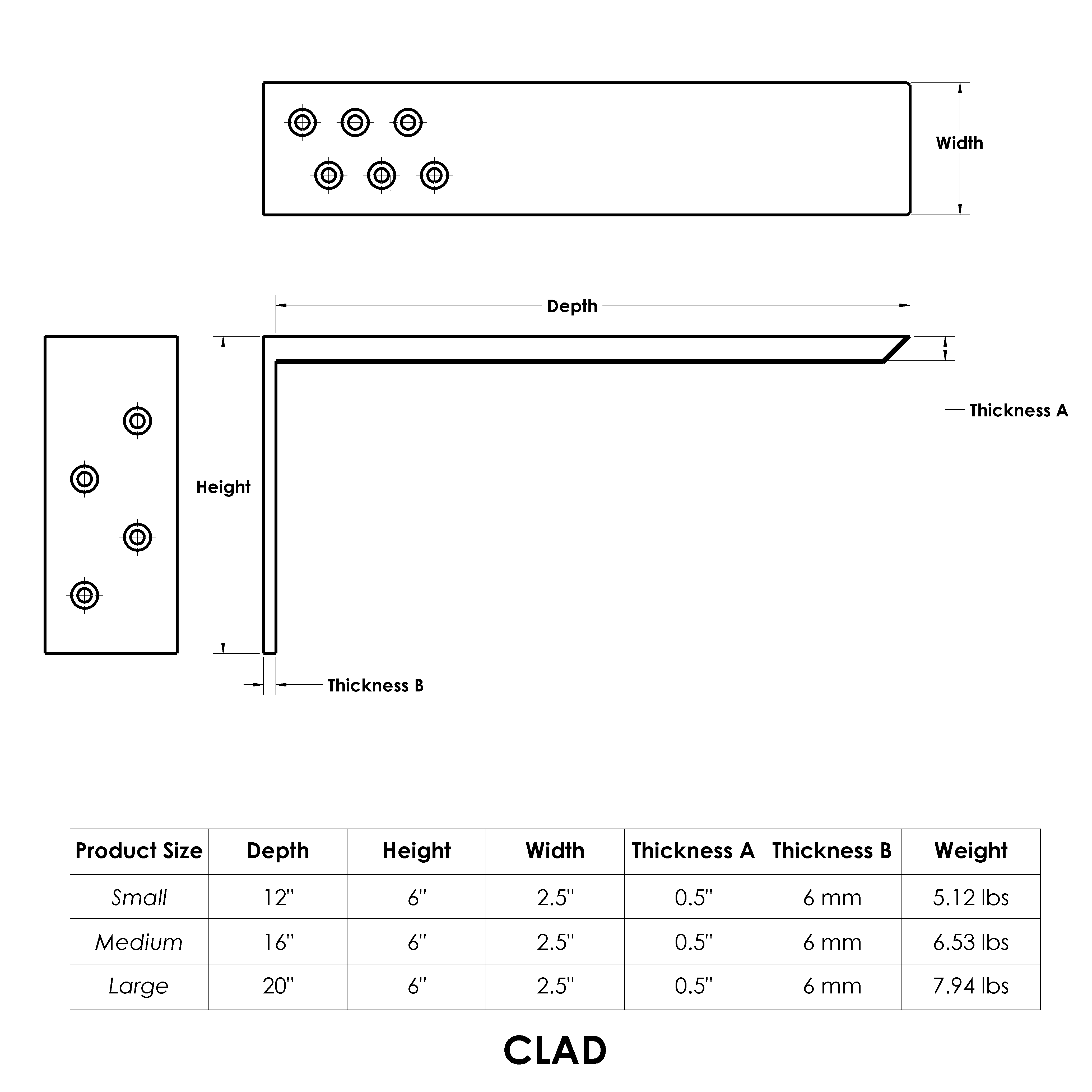 CLAD Countertop Bracket