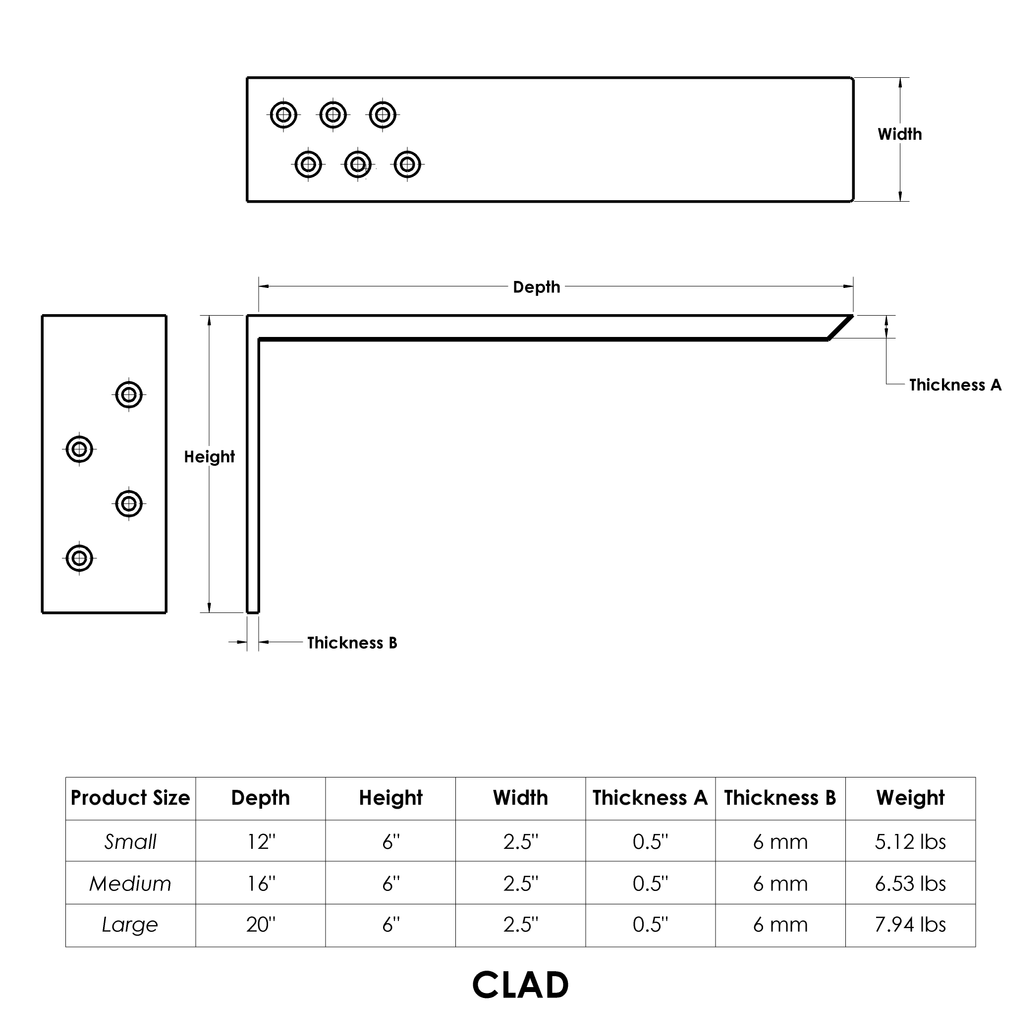 #size-chart_CLAD Countertop Bracket