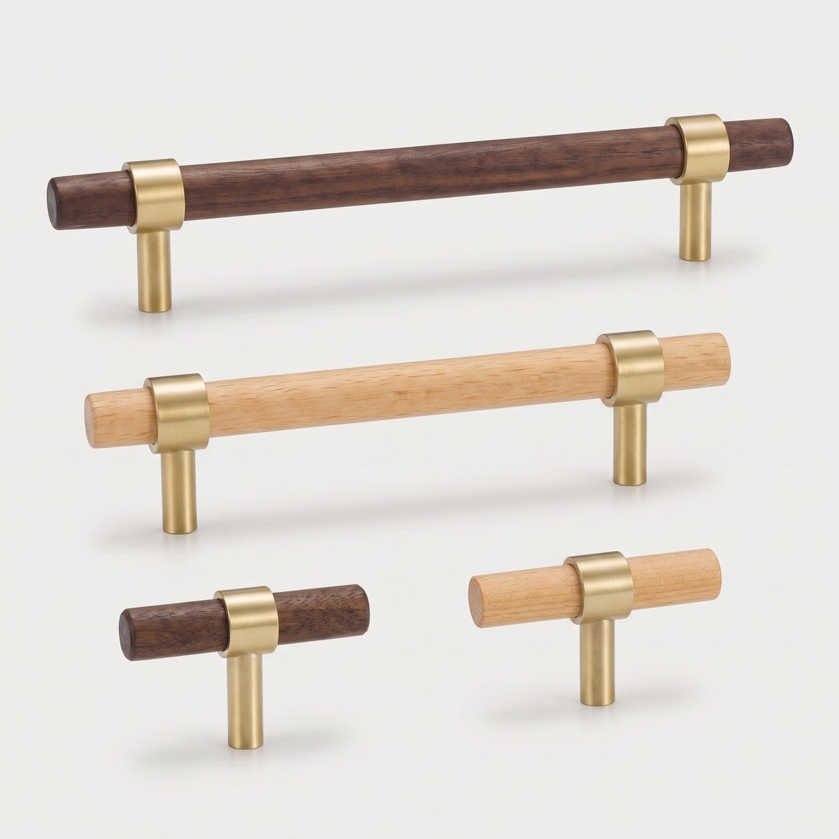 Rune Brass & Wood Cabinet T-Bar