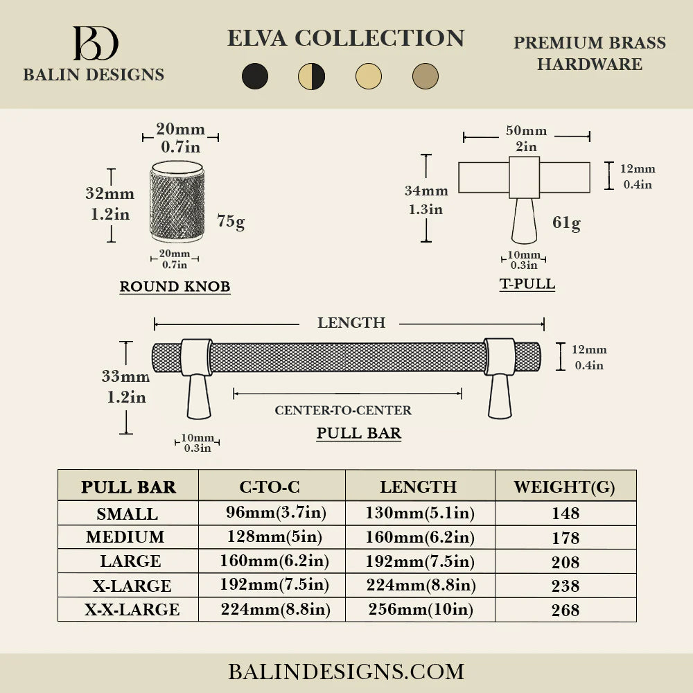 Elva Cabinet knob