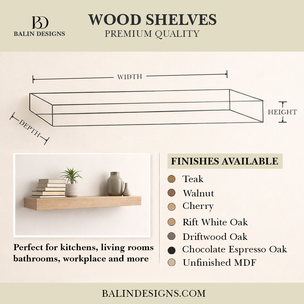Chocolate Espresso Oak Wood Shelf