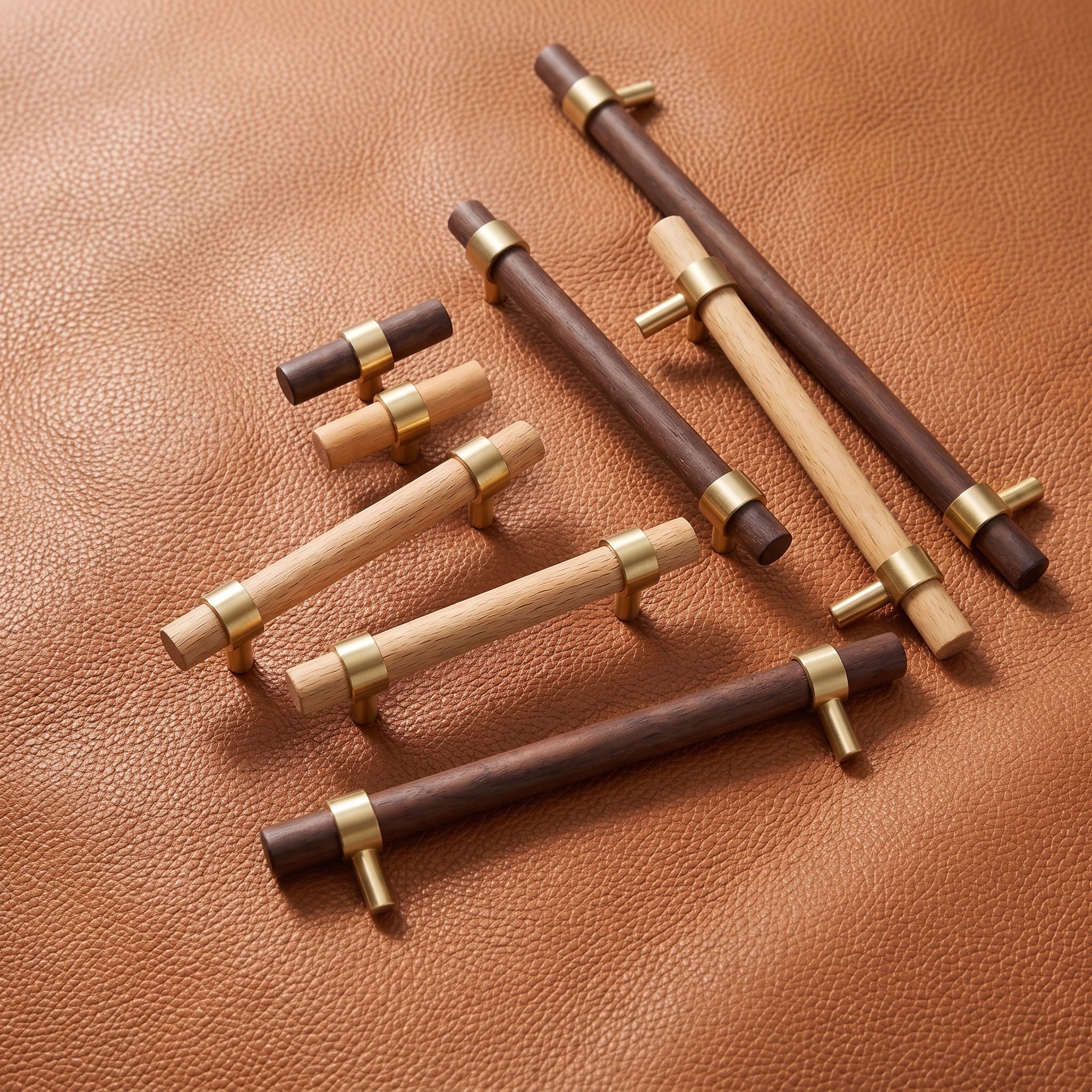 Rune Brass & Wood Cabinet T-Bar