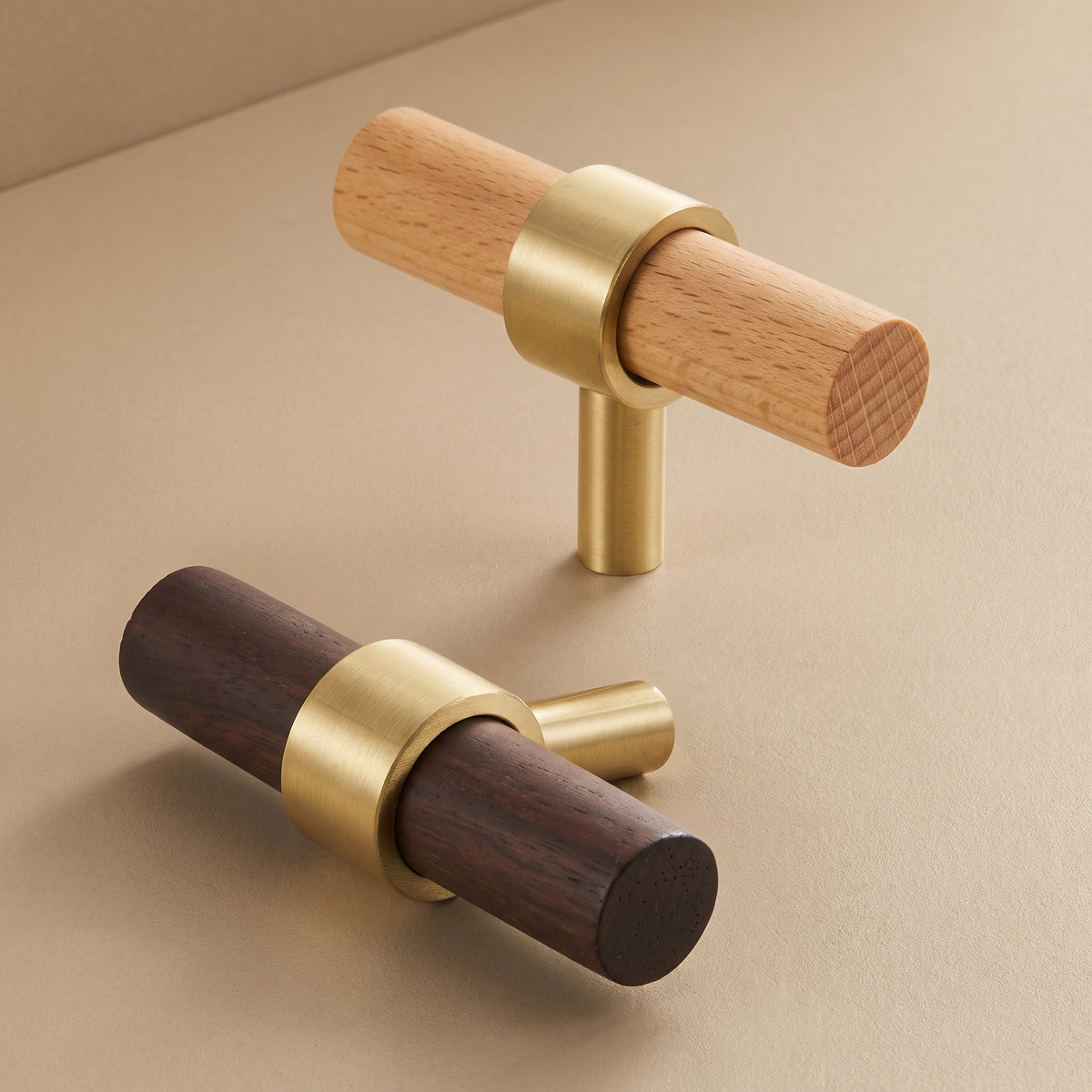 Rune Brass & Wood Cabinet T-Bar