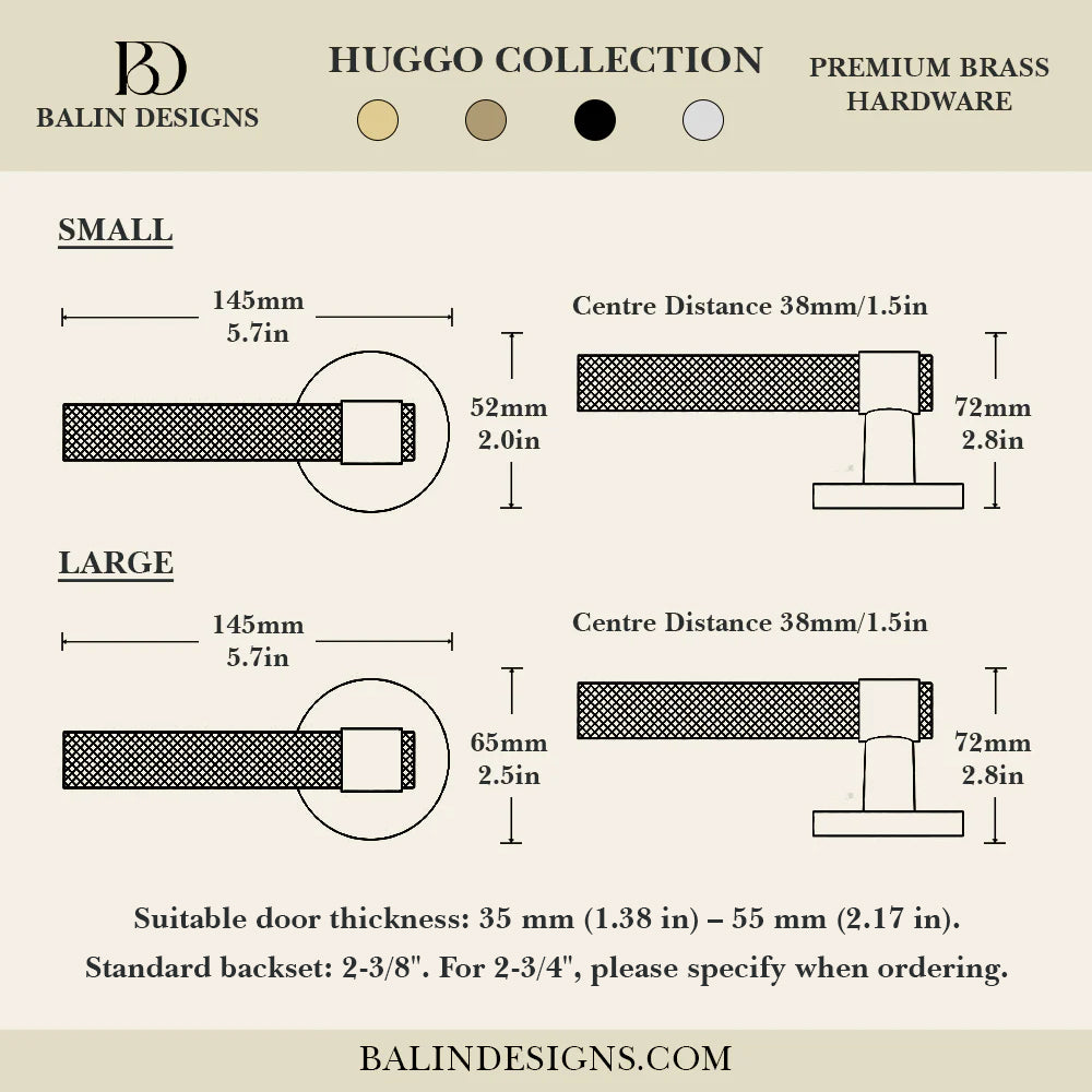 Hugo Brass Door Handle