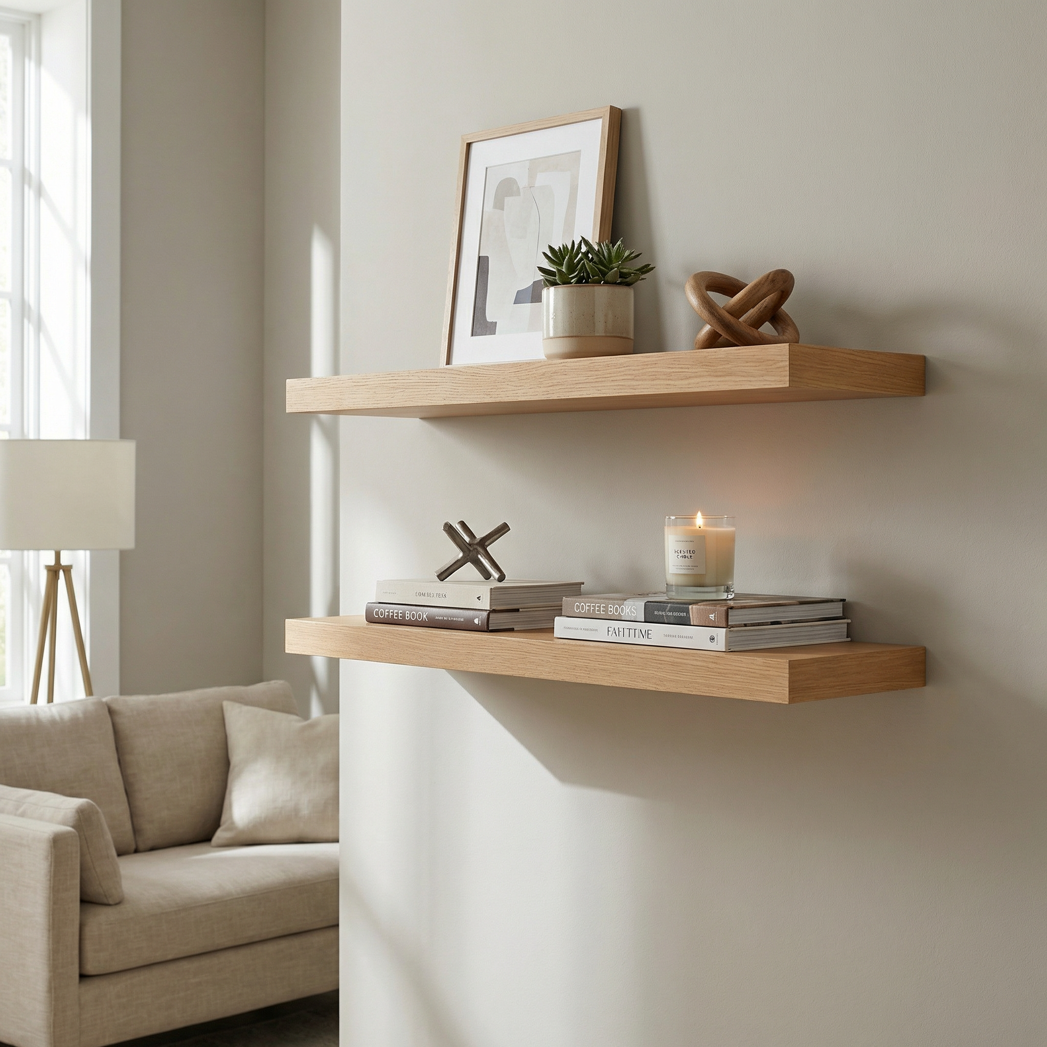 Rift White Oak Wood Shelf