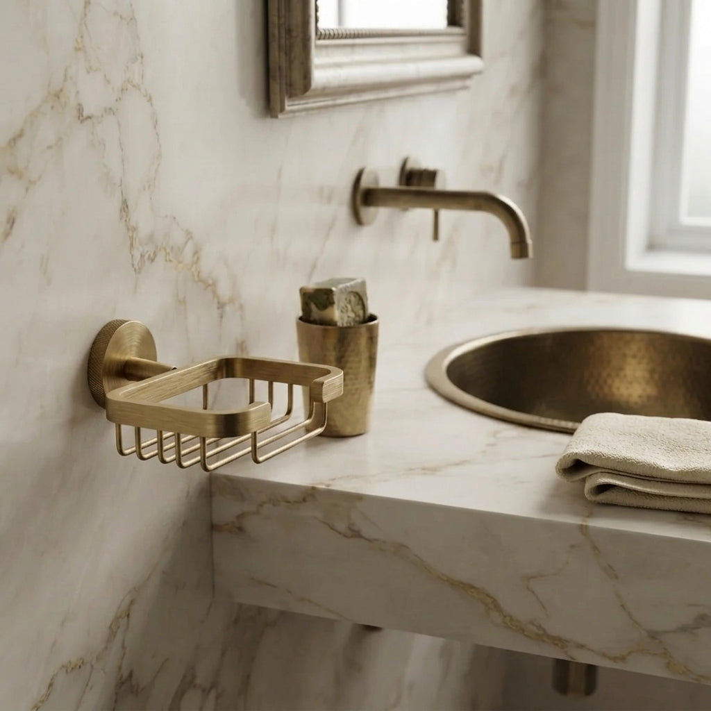 Sena Brass Soap Basket