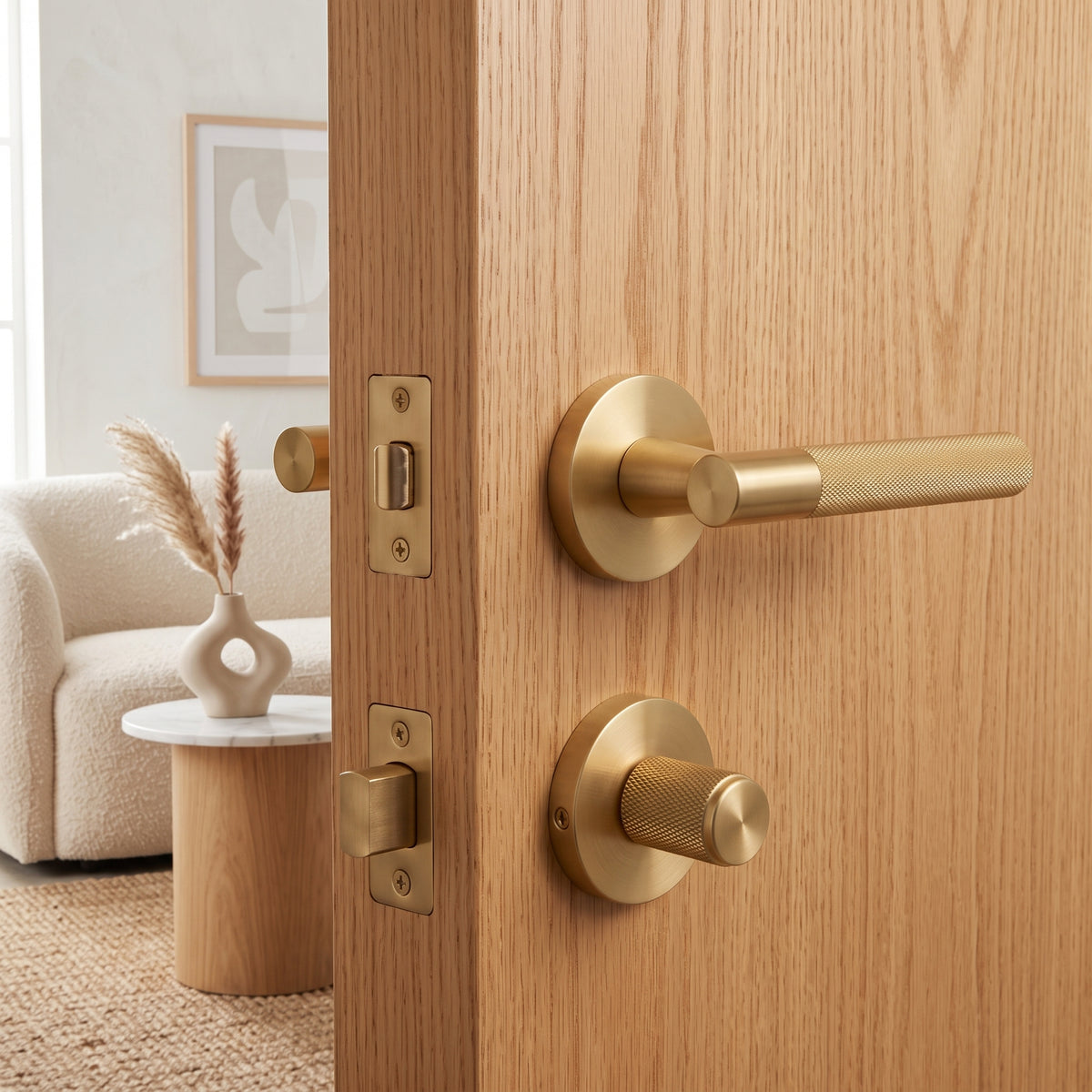 Finn Brass Door Handle