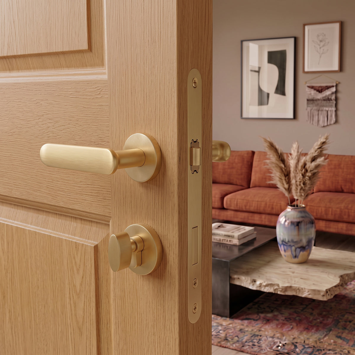 Nash Brass Door Handle
