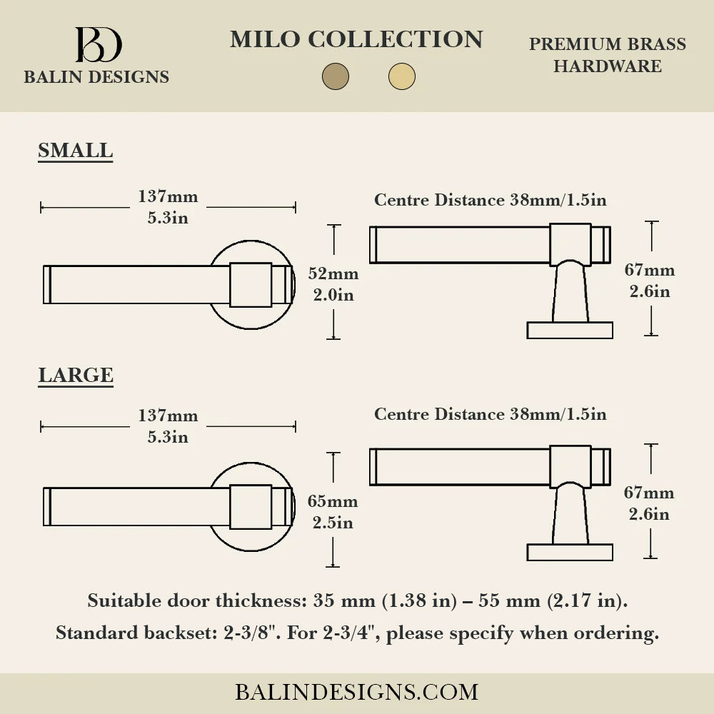 Milo Brass Door Handle