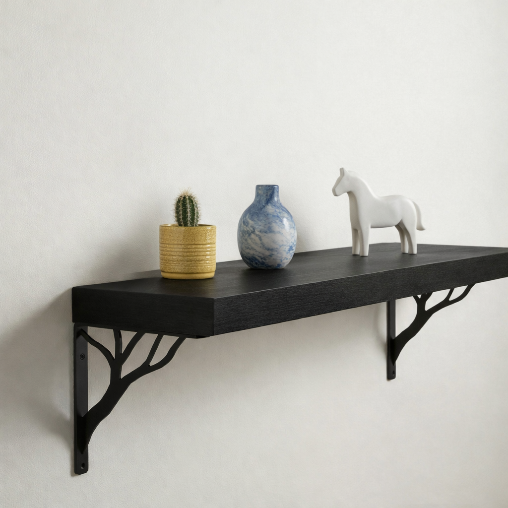 Chocolate Espresso Oak Wood Shelf