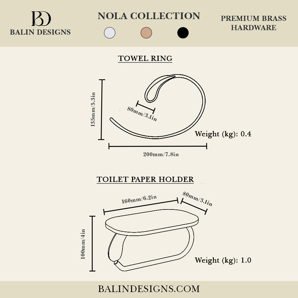 Nola Brass Bathroom Hardware