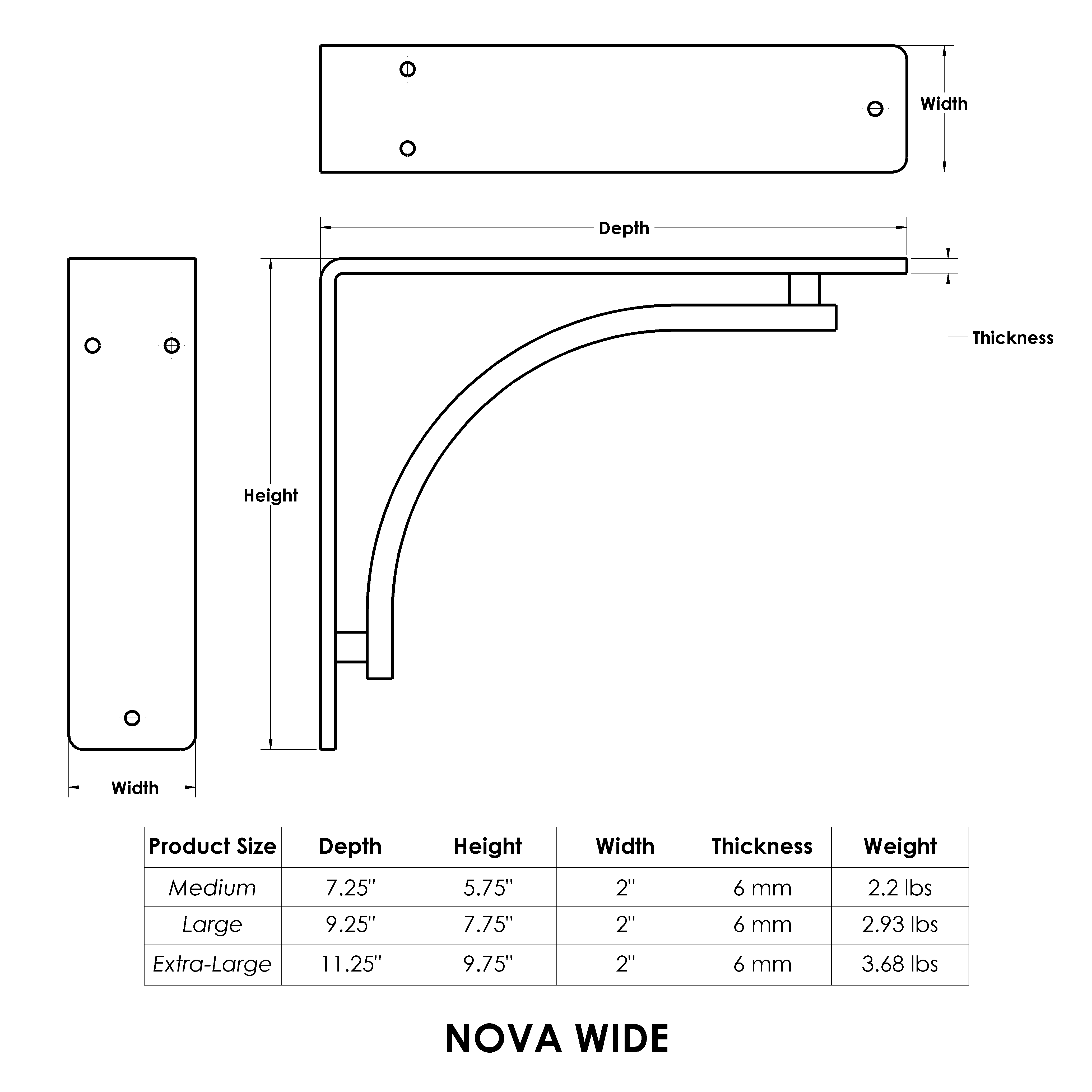 Nova Wide Bracket