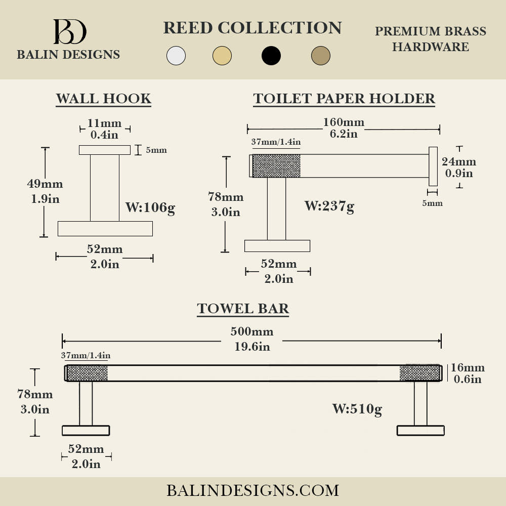 Reed Brass Toilet Paper Holder