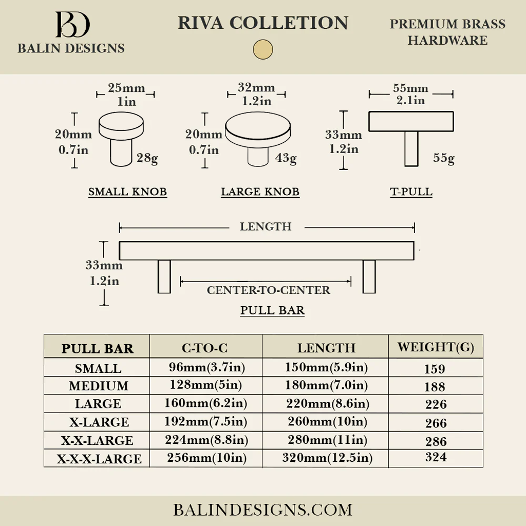 Riva Cabinet  Knob