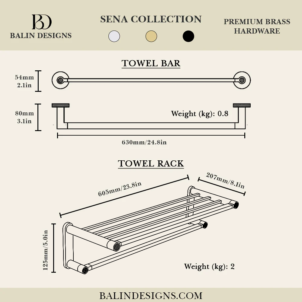Sena Brass Towel Bar