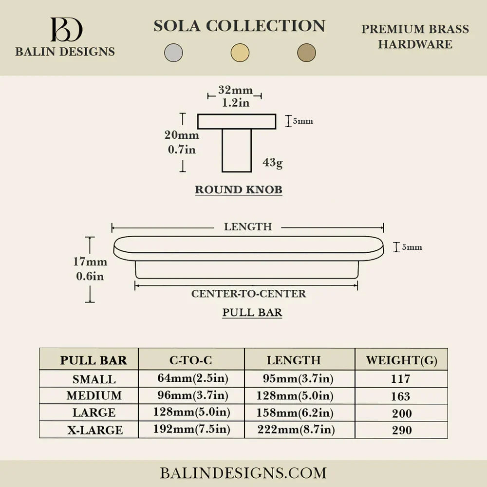 Sola Cabinet Knob