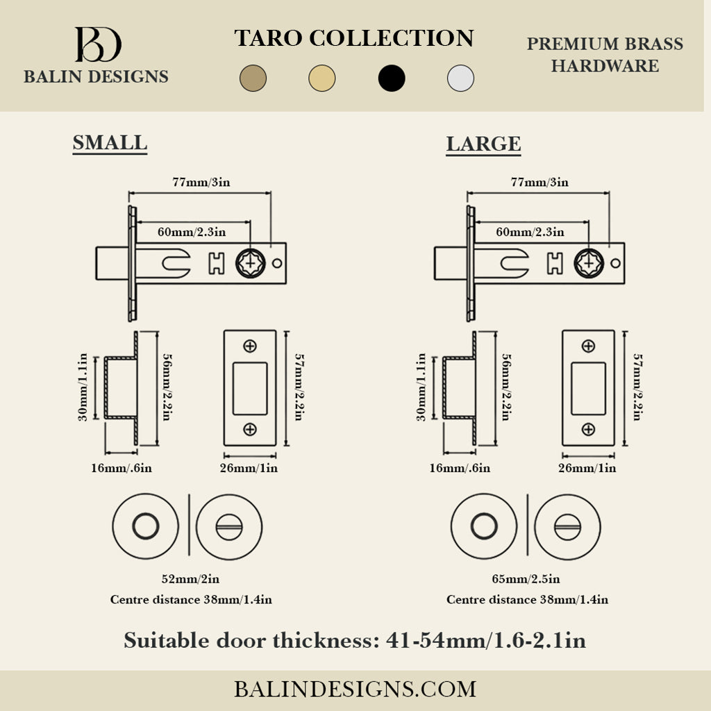 Taro Brass Door Thumb Turn