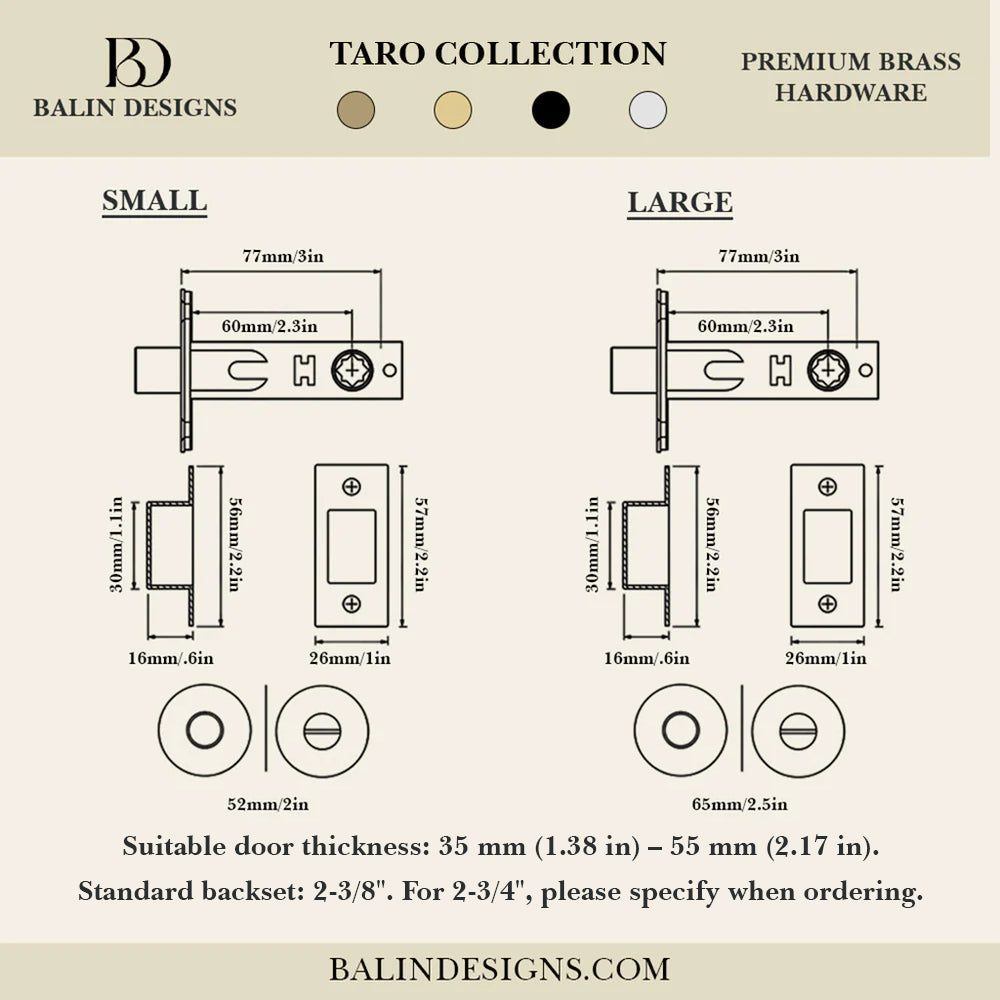 Taro Brass Door Thumb Turn