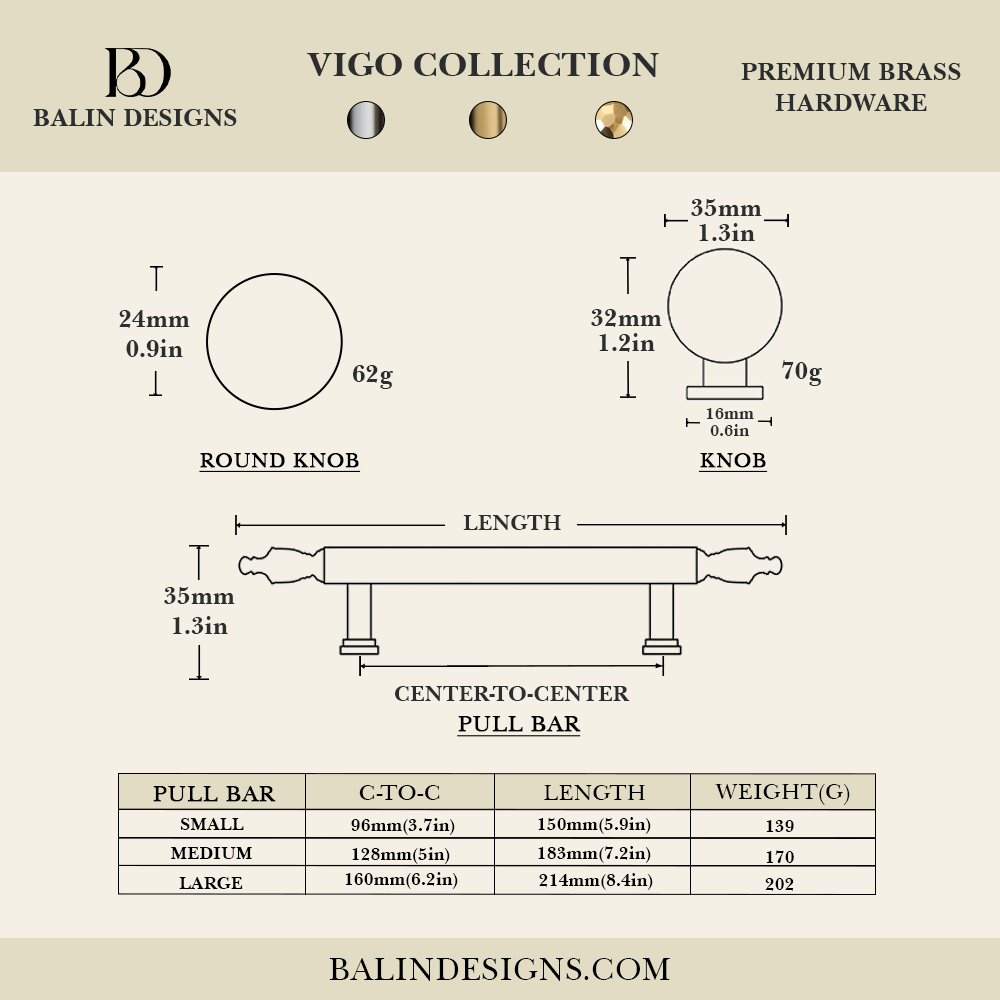 Vigo Cabinet Knob
