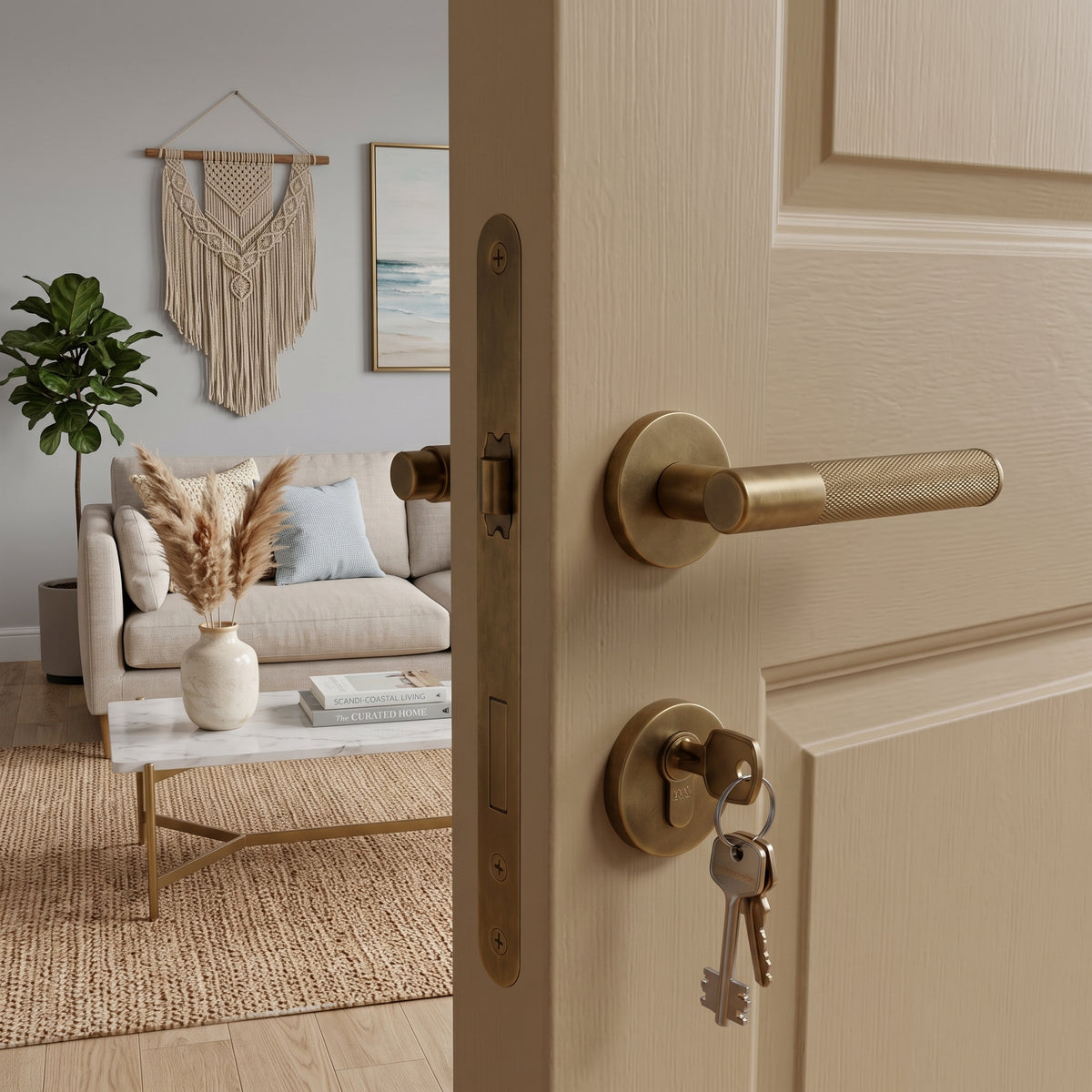 Finn Brass Door Handle
